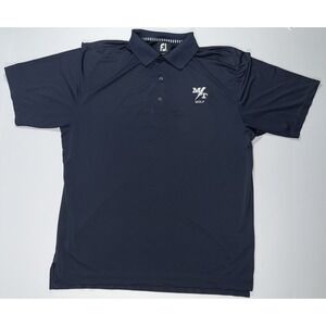 Footjoy Polo Men's M Athletic Fit FJ Golf Solid Navy Collar Drirelease